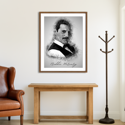 AUTO-MOCKUP ROOM | Freddie Mercury Sketch Wall Art