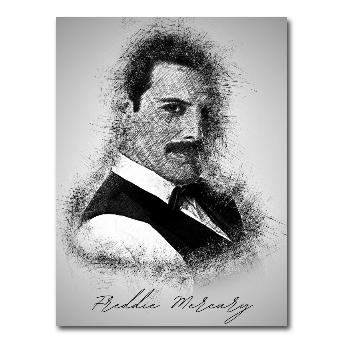 AUTO-MOCKUP WHITE | Freddie Mercury sketch | 1 Piece | Gallery Wrap Canvas | group=3x4