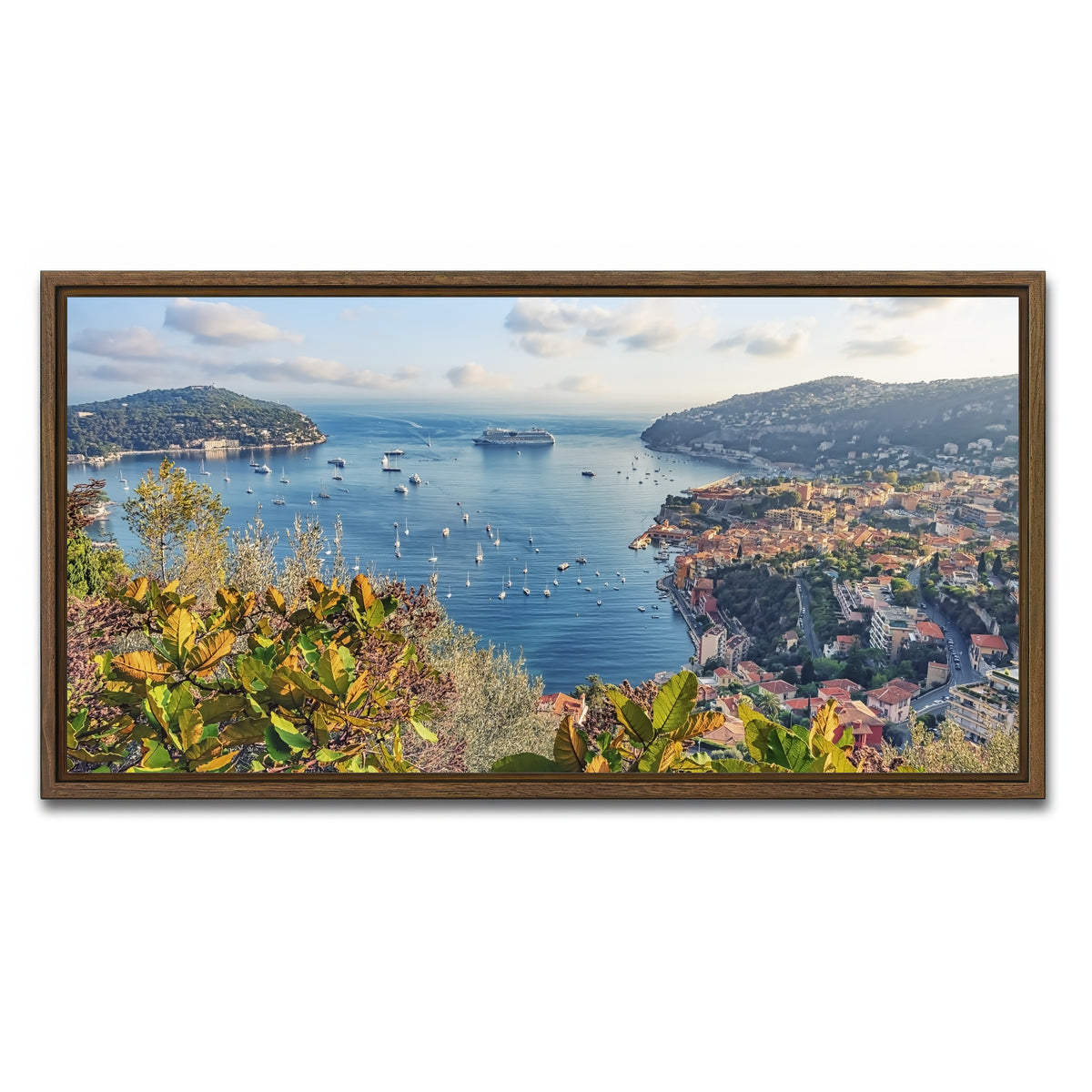 AUTO-MOCKUP WHITE | French Riviera | 1 Piece | Walnut Framed Canvas | group=2x1