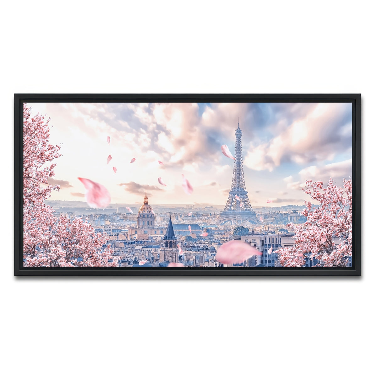 AUTO-MOCKUP WHITE | French Sakura | 1 Piece | Black Framed Canvas | group=2x1