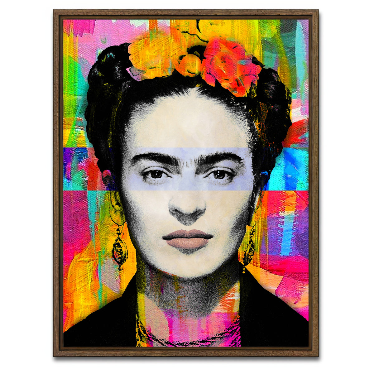 AUTO-MOCKUP WHITE | Frida In Color | 1 Piece | Walnut Framed Canvas | group=3x4