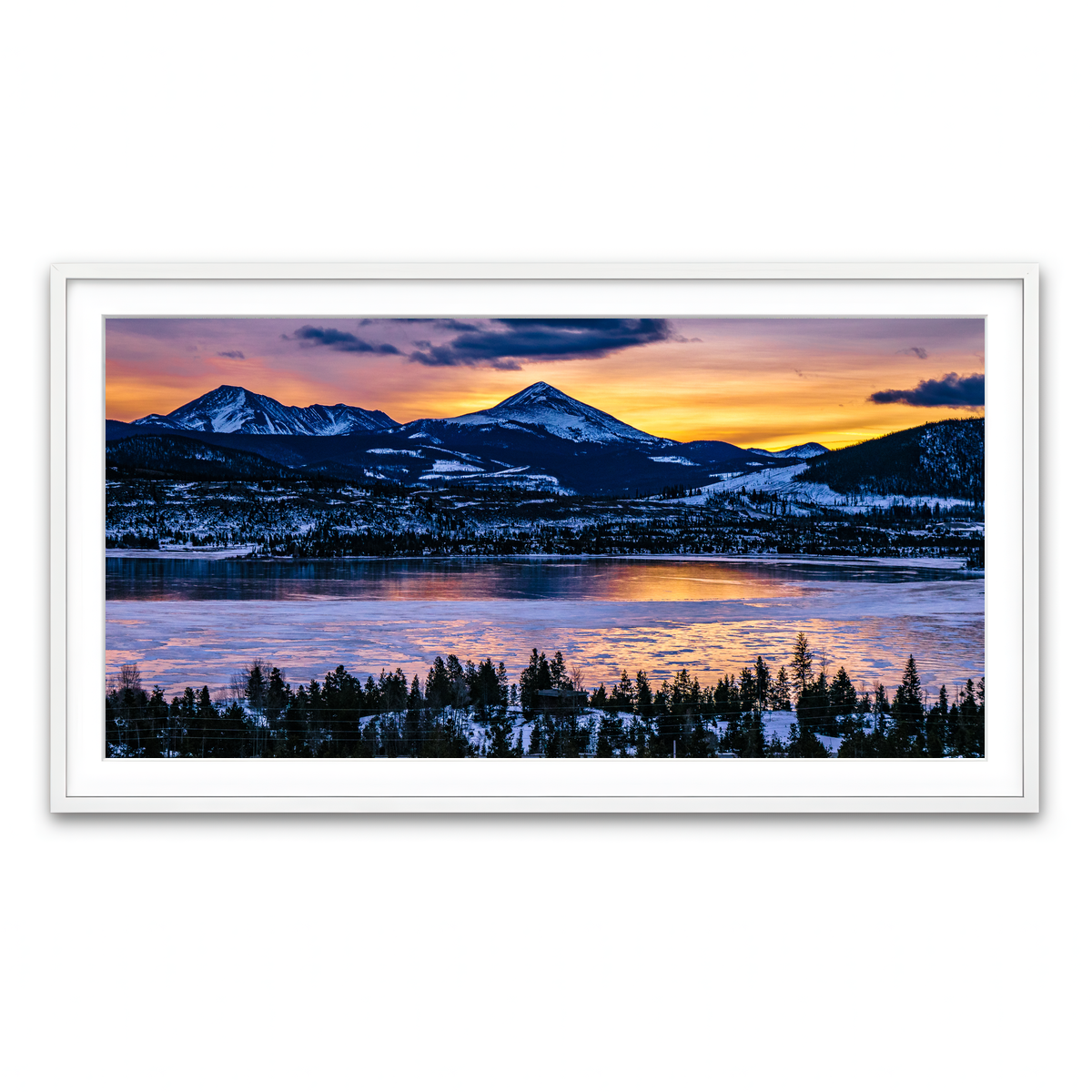 Framed Print 2x1 White