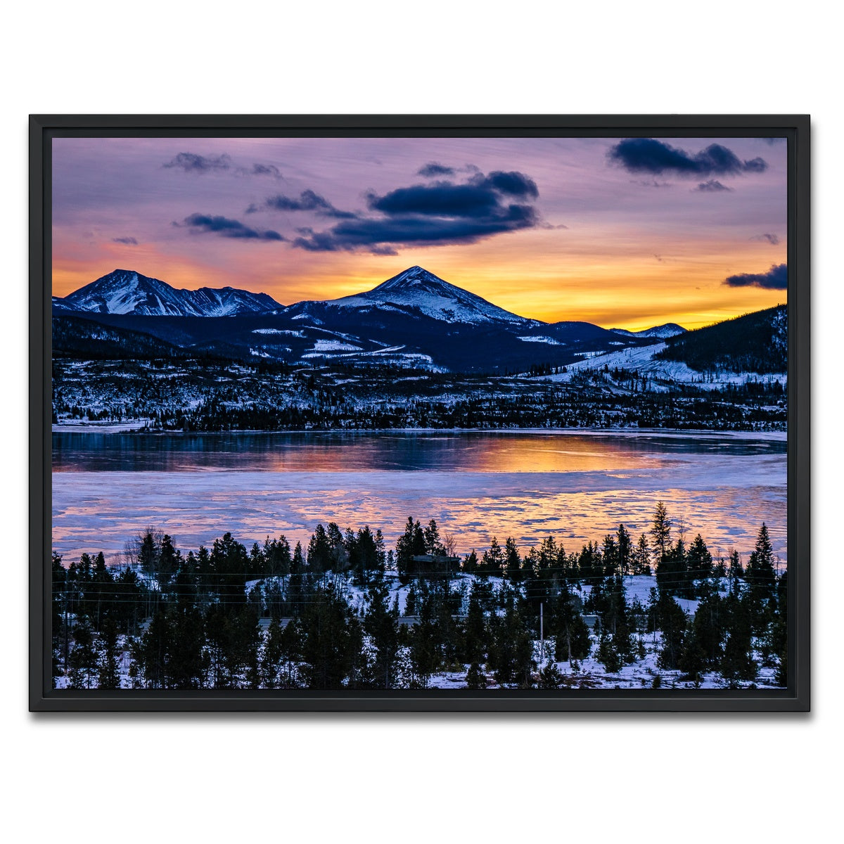AUTO-MOCKUP WHITE | Frozen Lake | 1 Piece | Black Framed Canvas | group=4x3