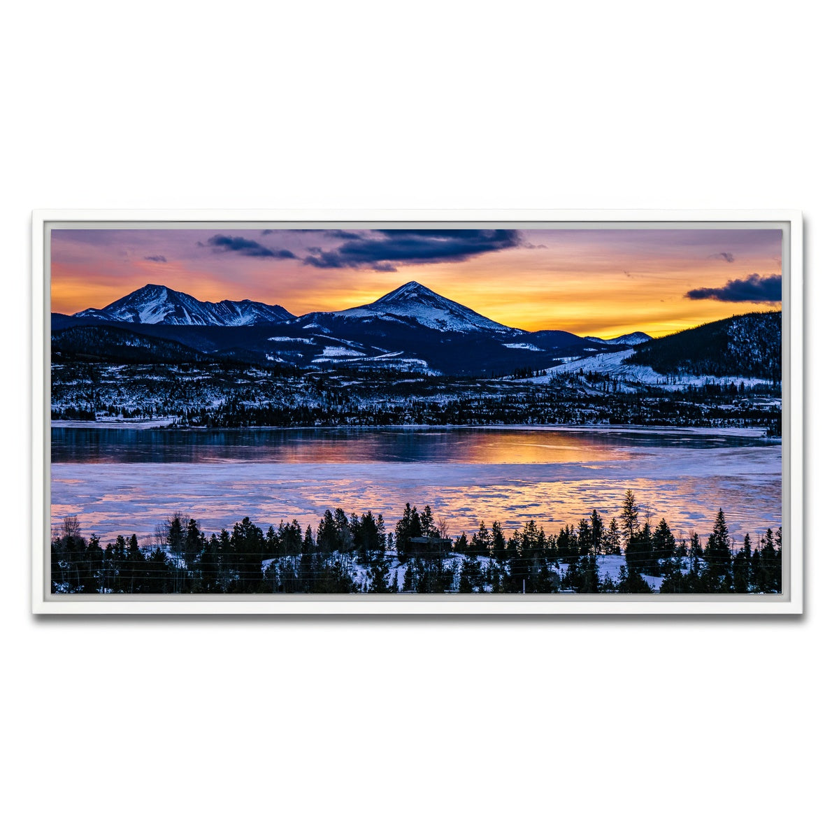 AUTO-MOCKUP WHITE | Frozen Lake | 1 Piece | White Framed Canvas | group=2x1