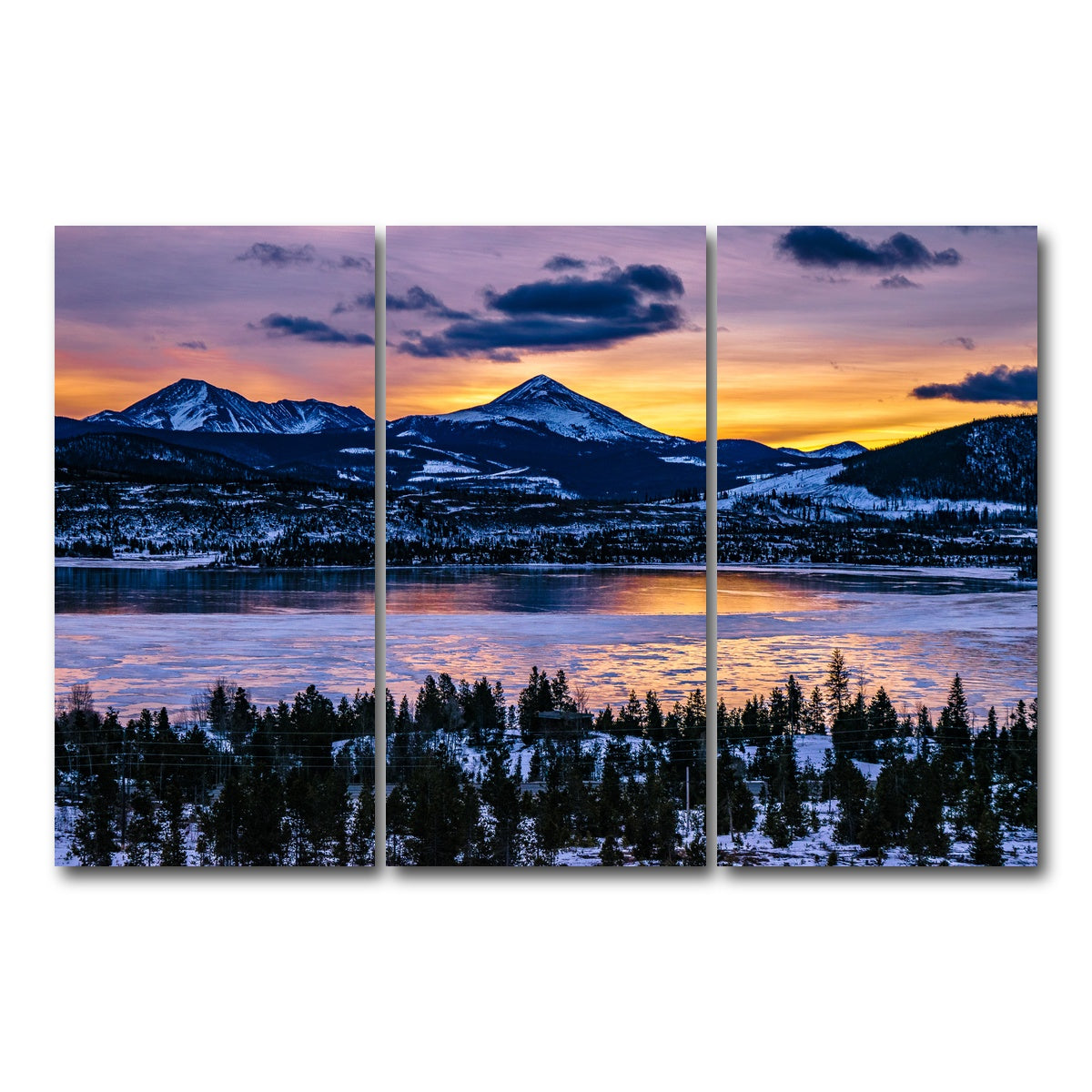 AUTO-MOCKUP WHITE | Frozen Lake | 3 Piece | Gallery Wrap Canvas | group=12x24
