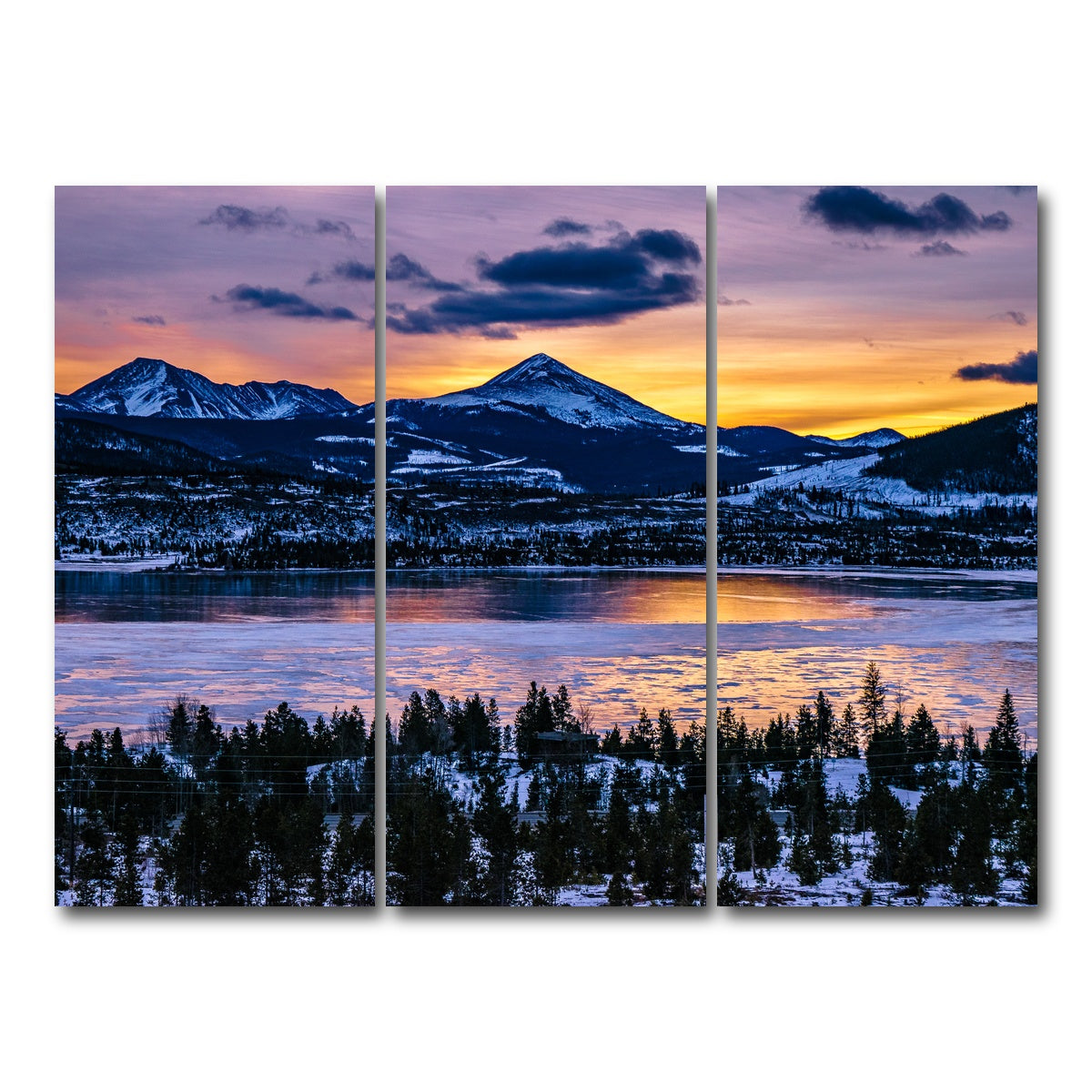 AUTO-MOCKUP WHITE | Frozen Lake | 3 Piece | Gallery Wrap Canvas | group=8x18