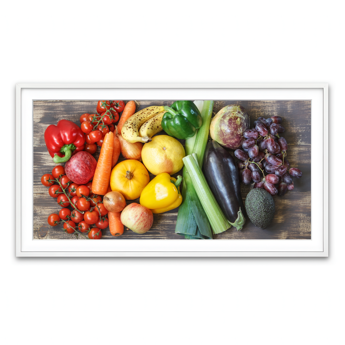 Framed Print 2x1 White