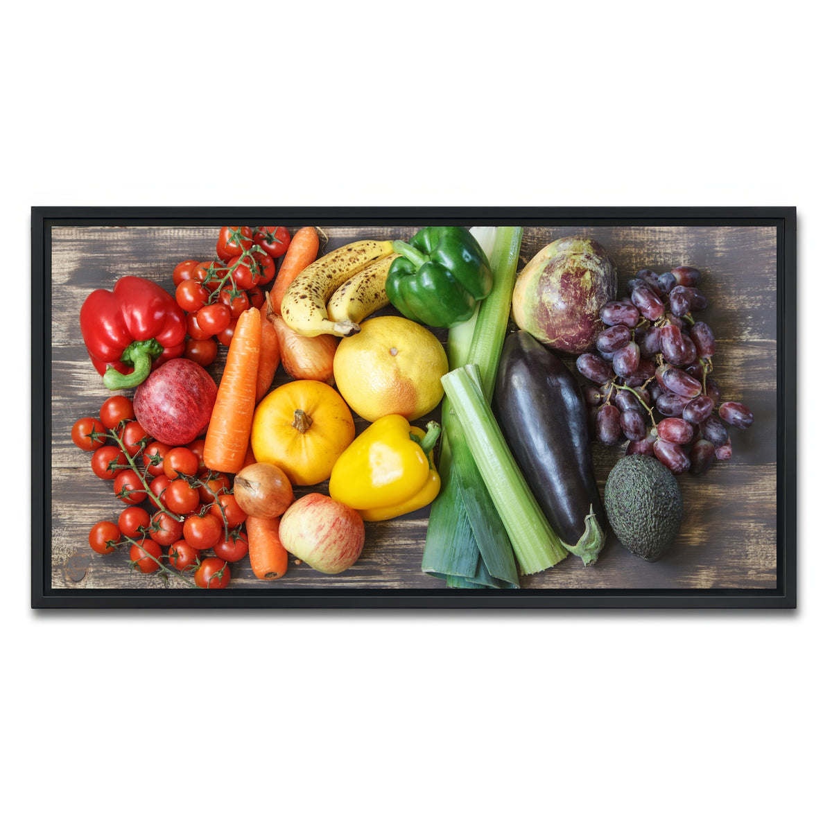 AUTO-MOCKUP WHITE | Fruits & Vegetables | 1 Piece | Black Framed Canvas | group=2x1