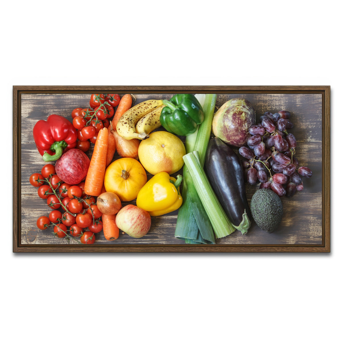 AUTO-MOCKUP WHITE | Fruits & Vegetables | 1 Piece | Walnut Framed Canvas | group=2x1