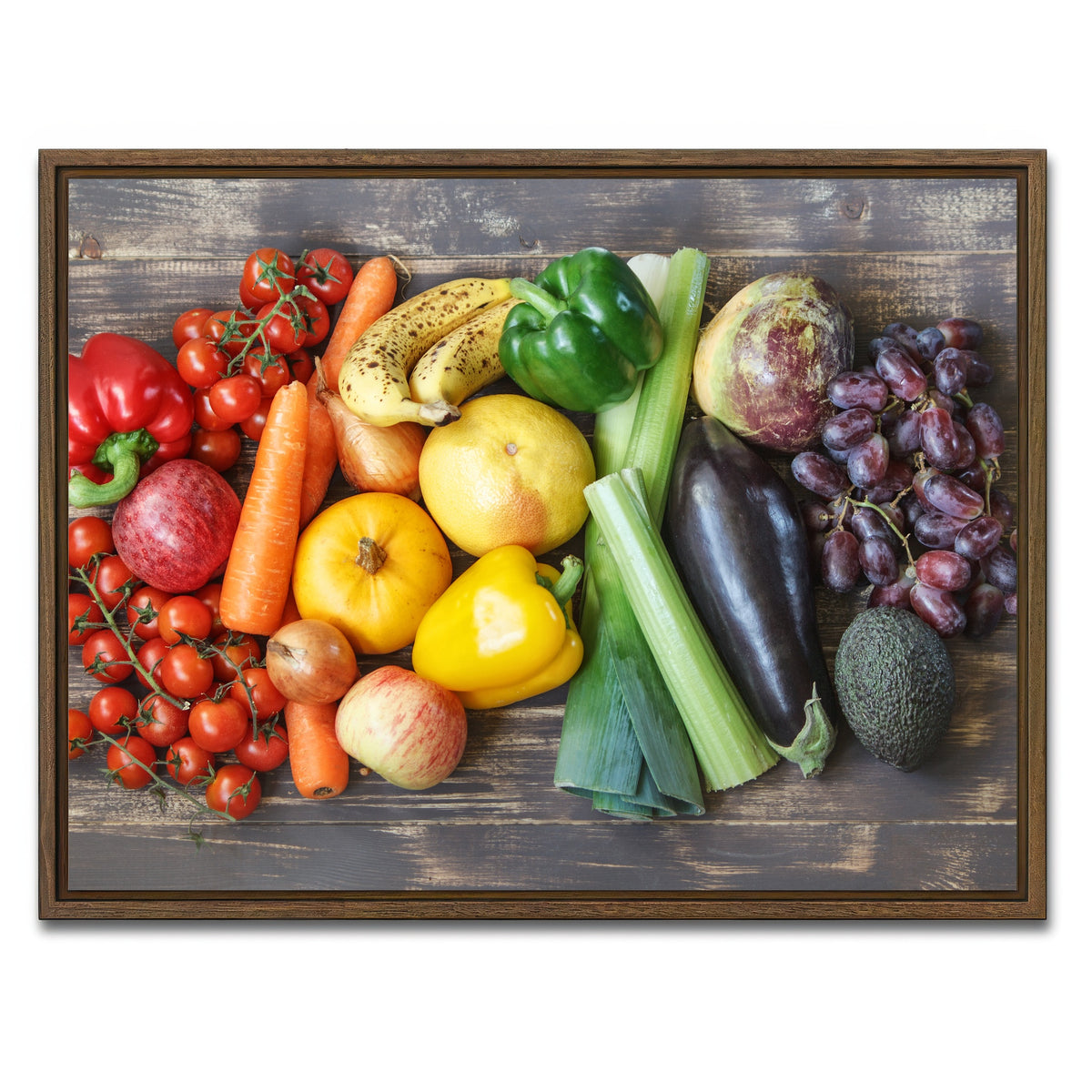 AUTO-MOCKUP WHITE | Fruits & Vegetables | 1 Piece | Walnut Framed Canvas | group=4x3