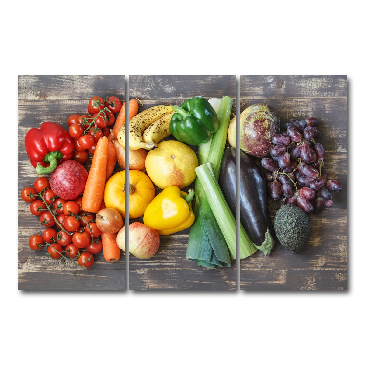 AUTO-MOCKUP WHITE | Fruits & Vegetables | 3 Piece | Gallery Wrap Canvas | group=12x24