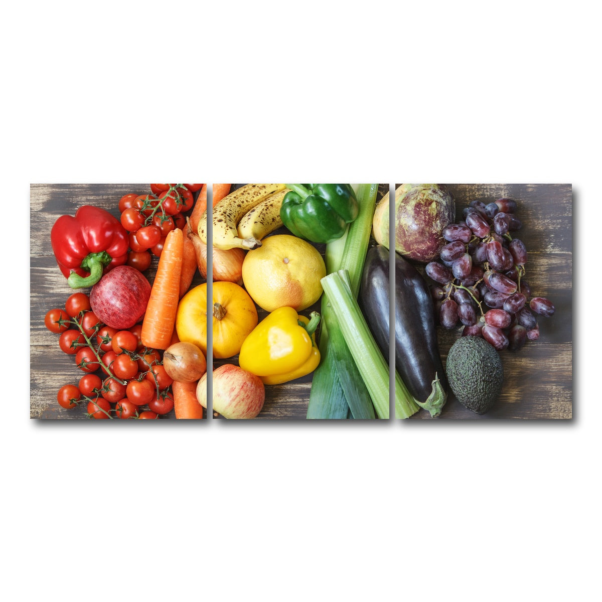 AUTO-MOCKUP WHITE | Fruits & Vegetables | 3 Piece | Gallery Wrap Canvas | group=18x24