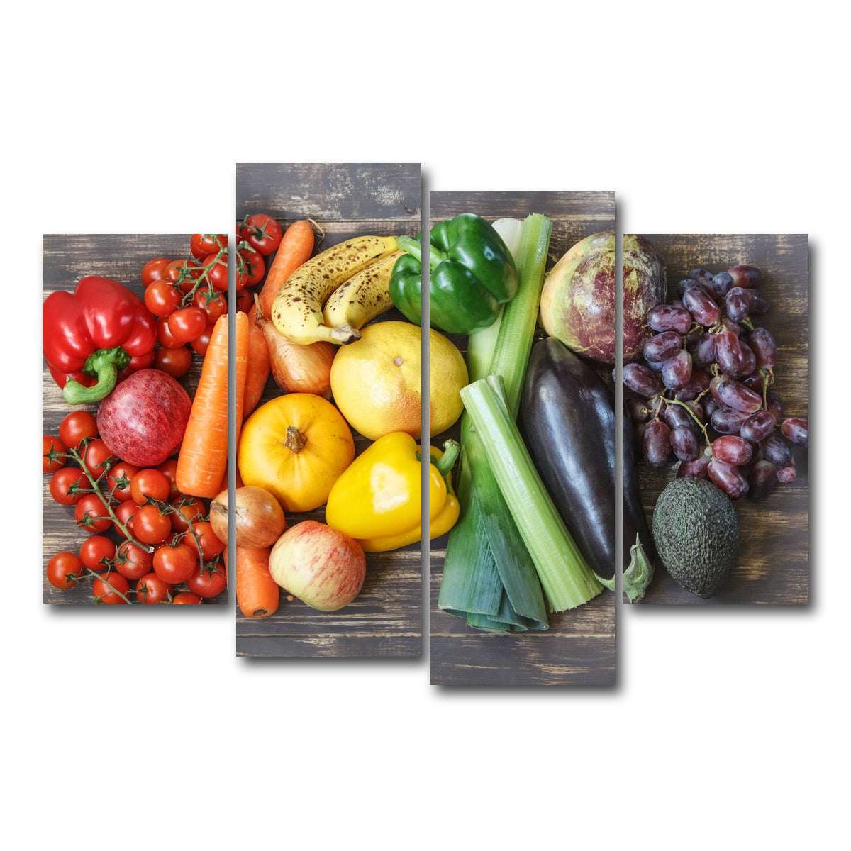 AUTO-MOCKUP WHITE | Fruits & Vegetables | 4 Piece | Gallery Wrap Canvas | group=4_short