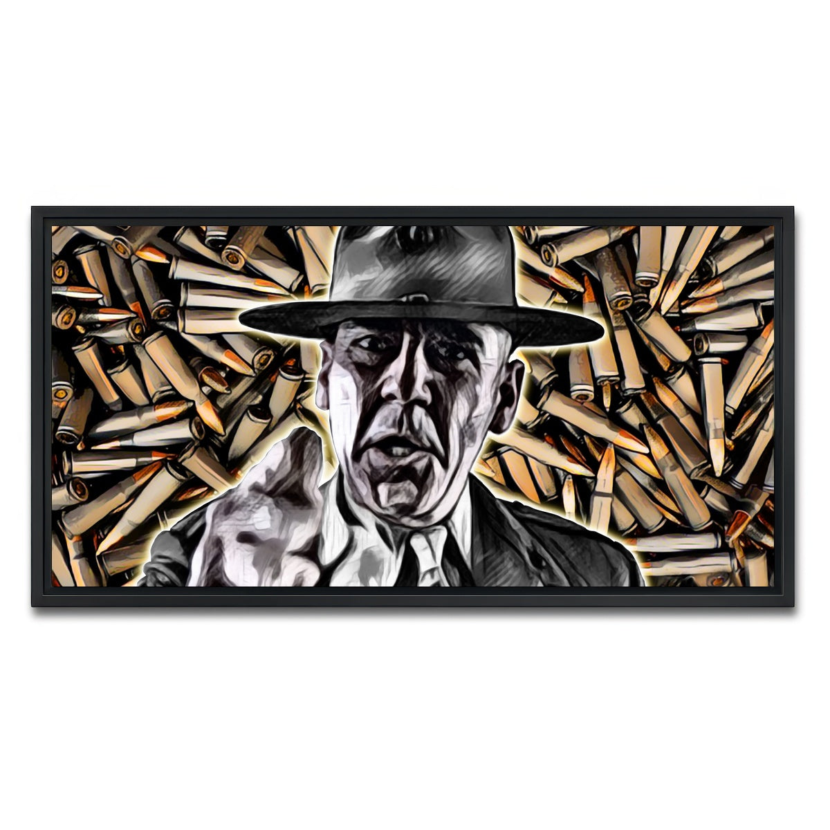 AUTO-MOCKUP WHITE | Full Metal Jacket Bullets | 1 Piece | Black Framed Canvas | group=2x1