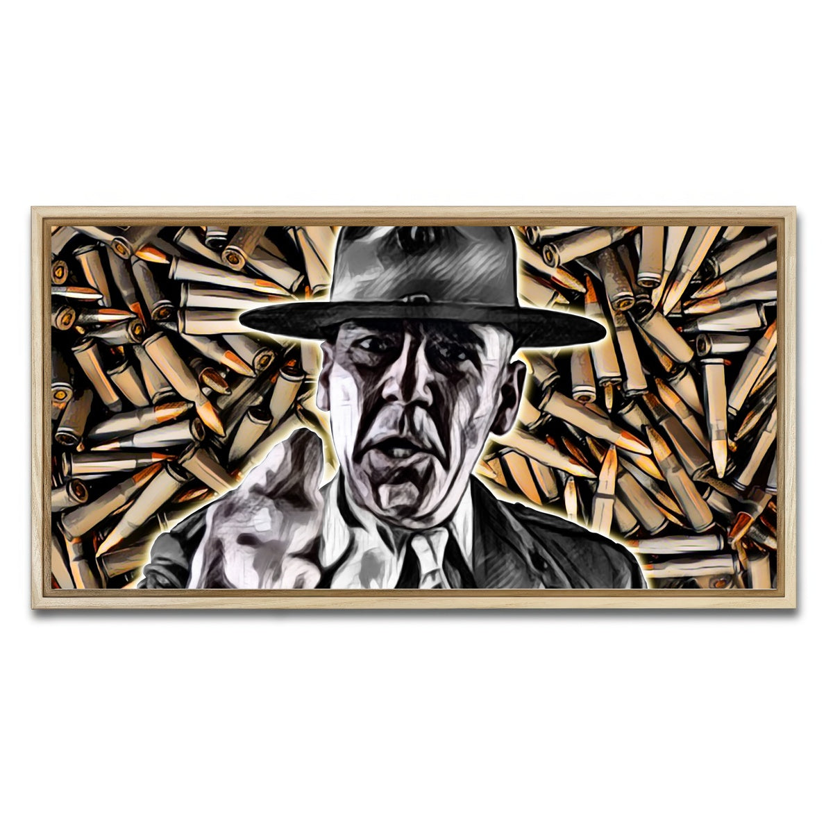 AUTO-MOCKUP WHITE | Full Metal Jacket Bullets | 1 Piece | Natural Framed Canvas | group=2x1