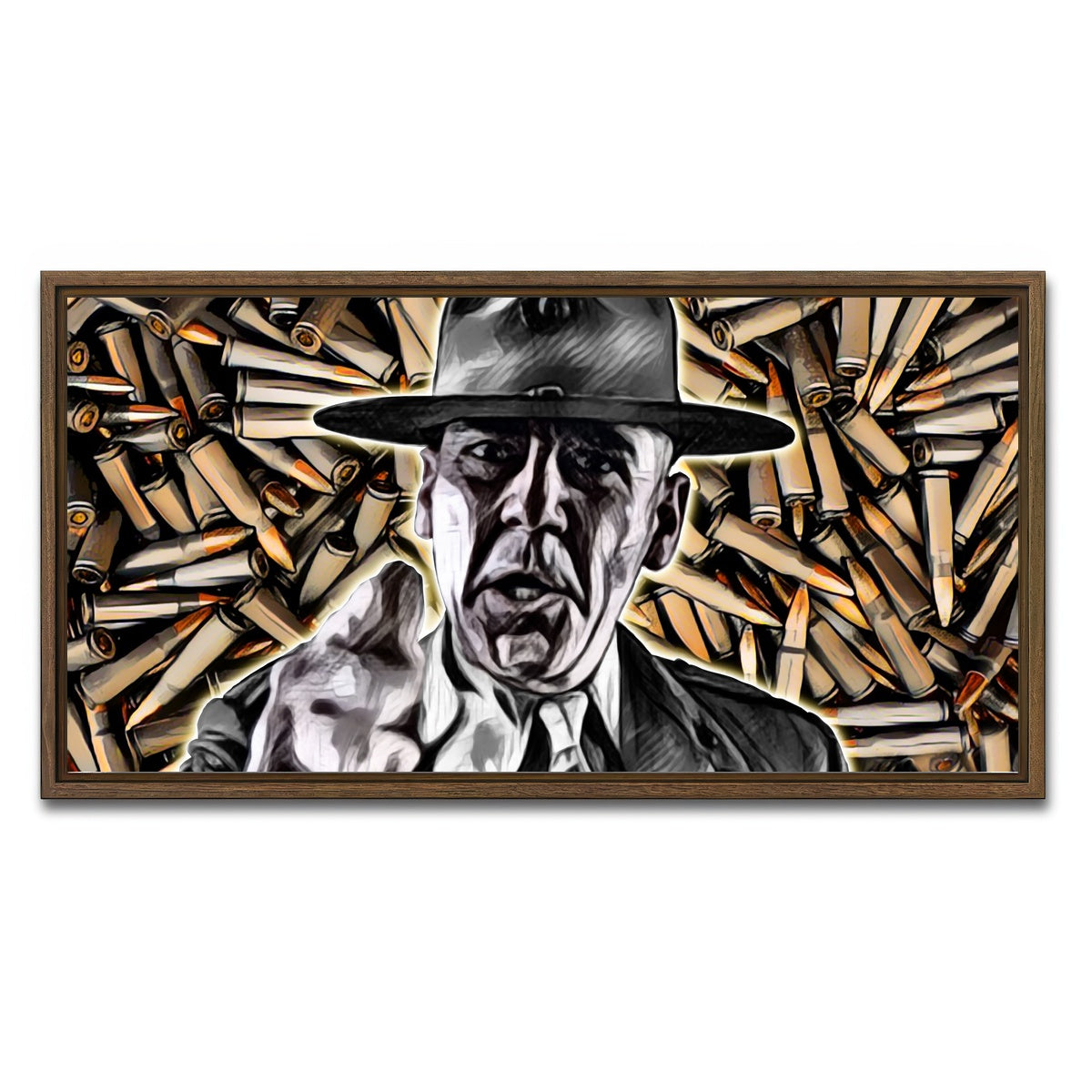 AUTO-MOCKUP WHITE | Full Metal Jacket Bullets | 1 Piece | Walnut Framed Canvas | group=2x1