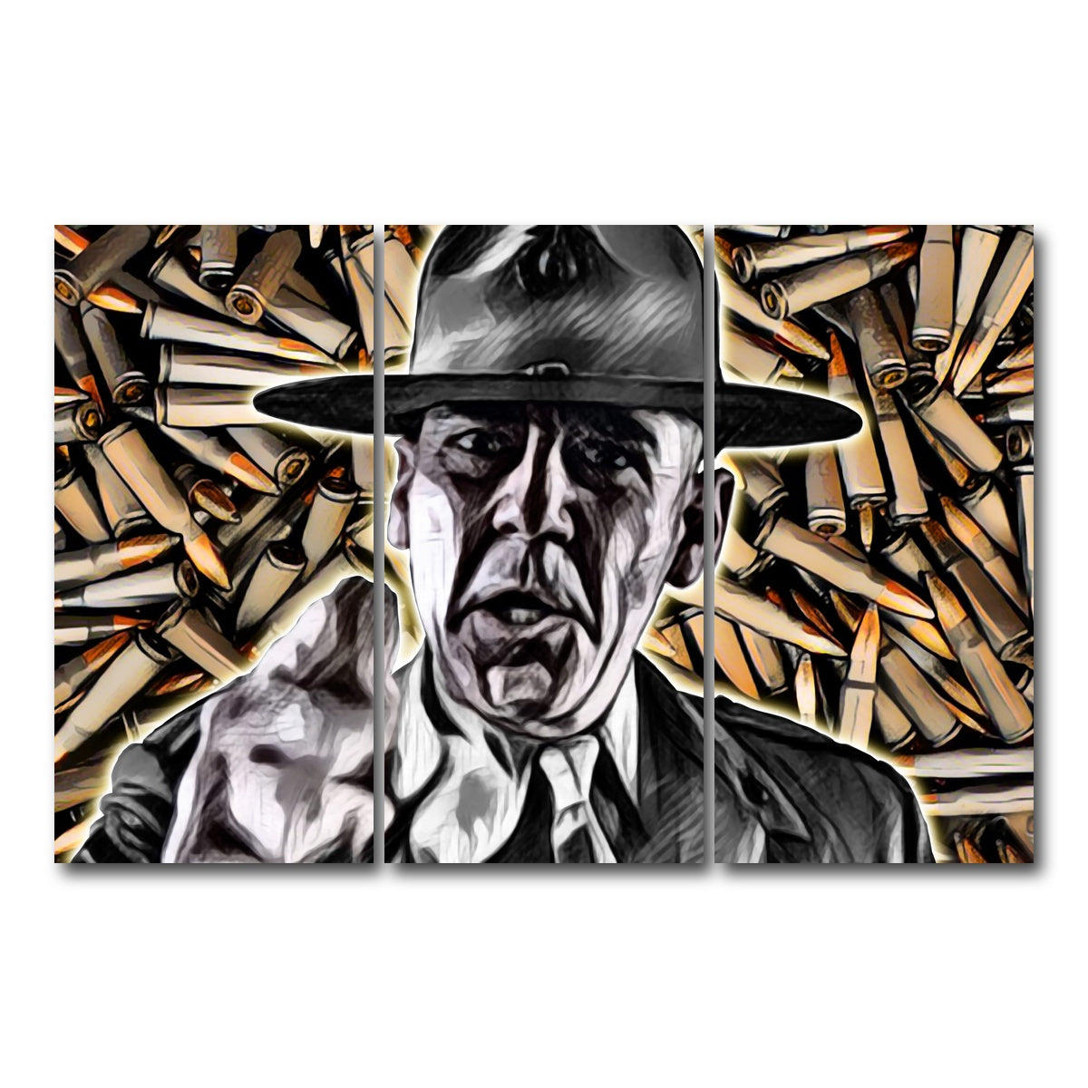 AUTO-MOCKUP WHITE | Full Metal Jacket Bullets | 3 Piece | Gallery Wrap Canvas | group=12x24