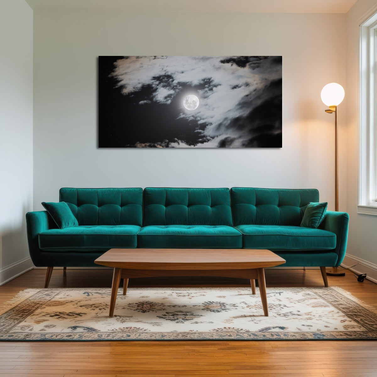 AUTO-MOCKUP ROOM | Full moon behind clouds