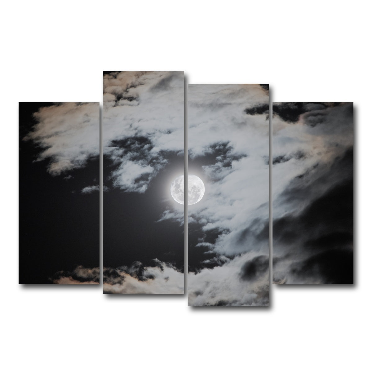 AUTO-MOCKUP WHITE | Full moon behind clouds | 4 Piece | Gallery Wrap Canvas | group=4_normal