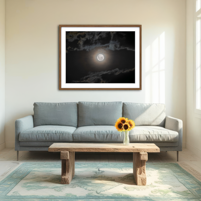AUTO-MOCKUP ROOM | Full Moon on a Cloudy Night Wall Art