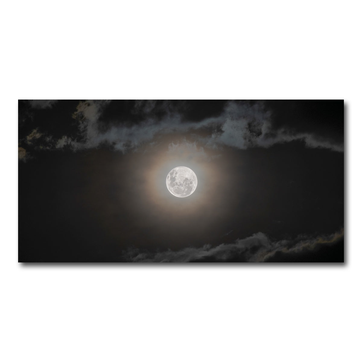 AUTO-MOCKUP WHITE | Full moon on a cloudy night | 1 Piece | Gallery Wrap Canvas | group=2x1