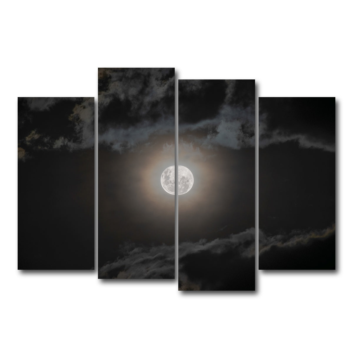 AUTO-MOCKUP WHITE | Full moon on a cloudy night | 4 Piece | Gallery Wrap Canvas | group=4_normal
