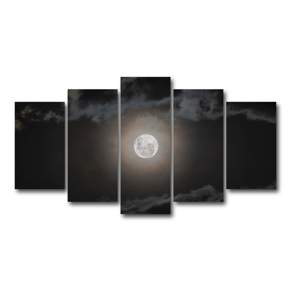 AUTO-MOCKUP WHITE | Full moon on a cloudy night | 5 Piece | Gallery Wrap Canvas | group=5_normal