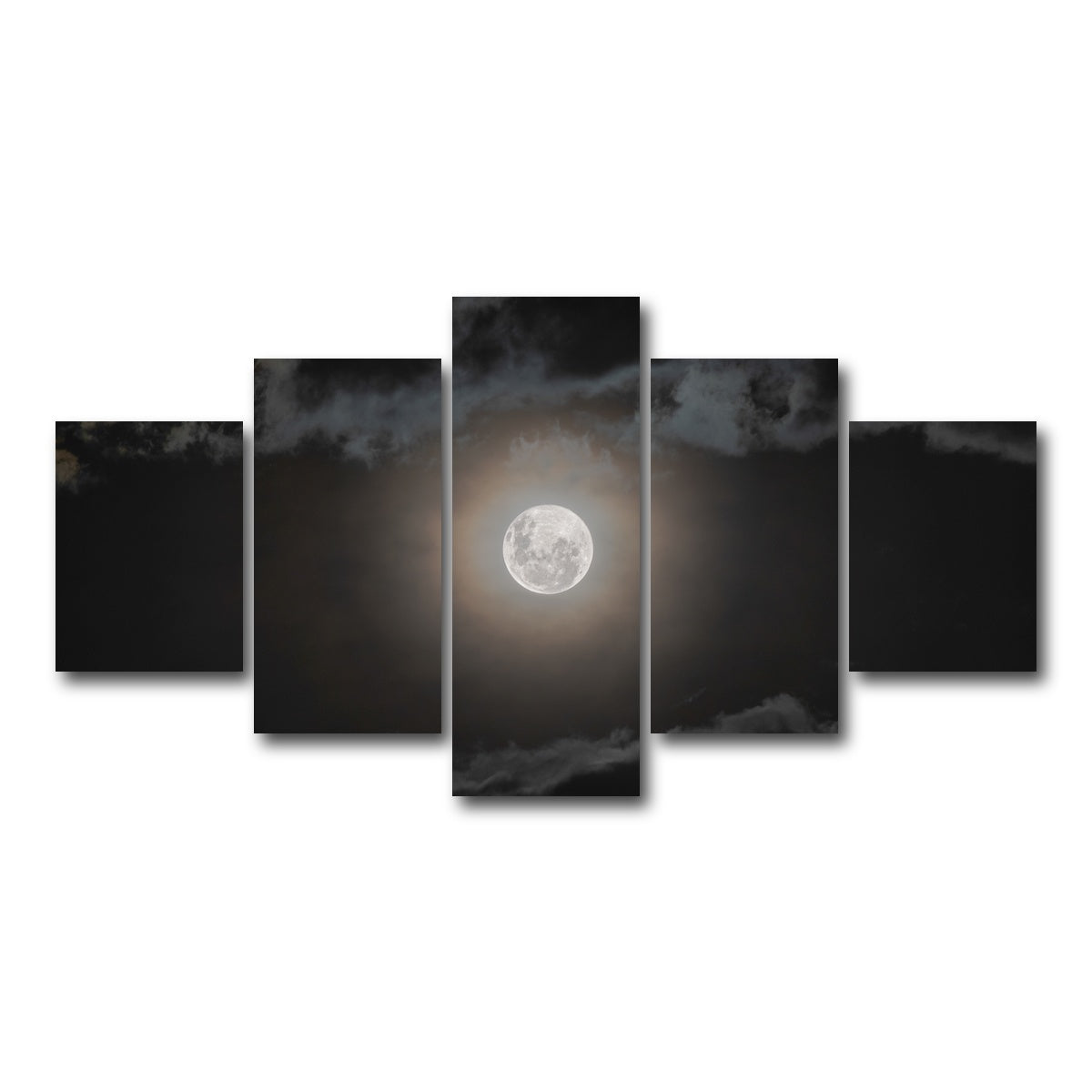 AUTO-MOCKUP WHITE | Full moon on a cloudy night | 5 Piece | Gallery Wrap Canvas | group=5_short