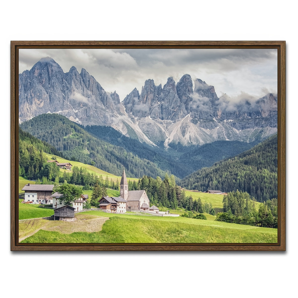 AUTO-MOCKUP WHITE | Funes Valley | 1 Piece | Walnut Framed Canvas | group=4x3