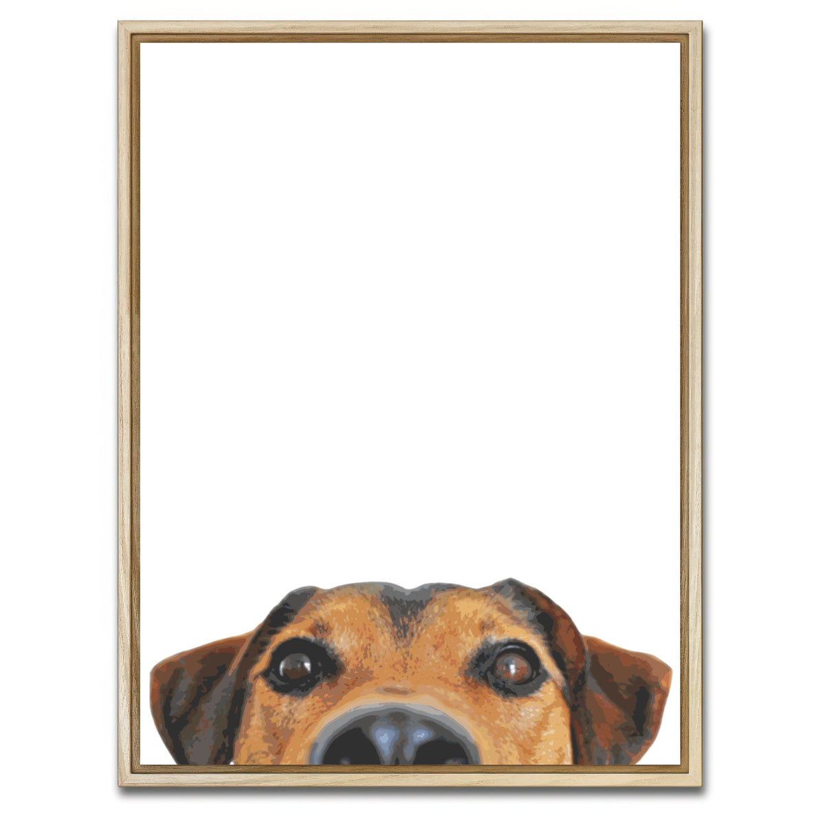 AUTO-MOCKUP WHITE | Funny Dog Face | 1 Piece | Natural Framed Canvas | group=3x4