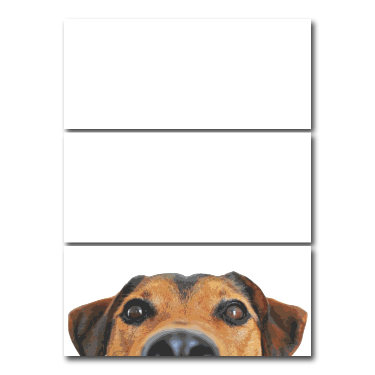 AUTO-MOCKUP WHITE | Funny Dog Face | 3 Piece | Gallery Wrap Canvas | group=8x18_stacked