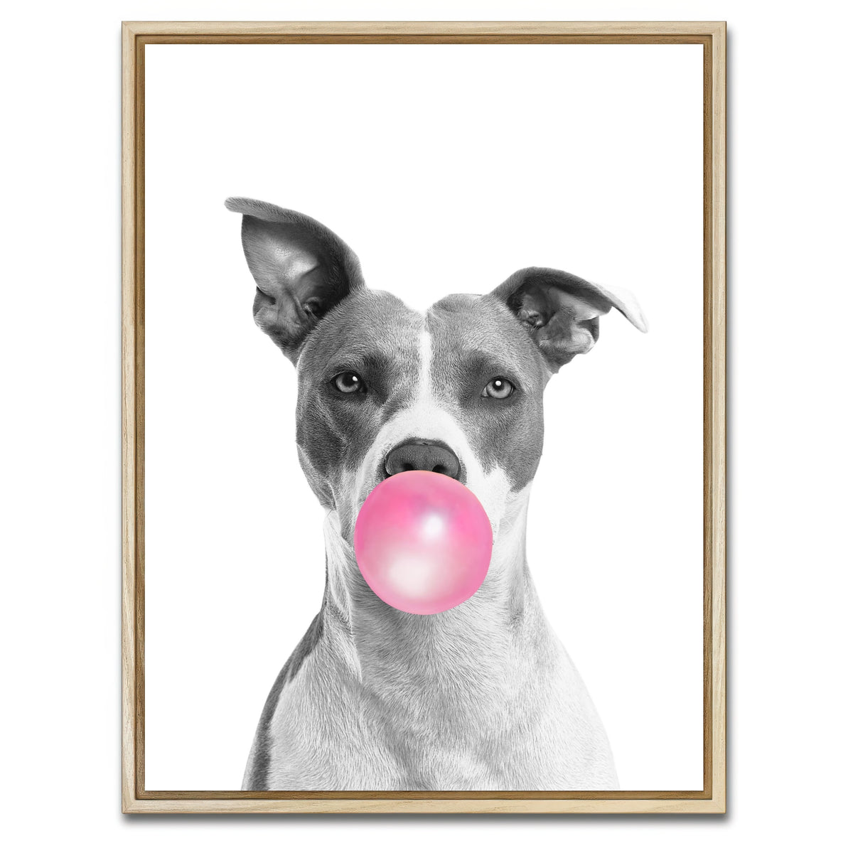 AUTO-MOCKUP WHITE | Funny Dog | 1 Piece | Natural Framed Canvas | group=3x4