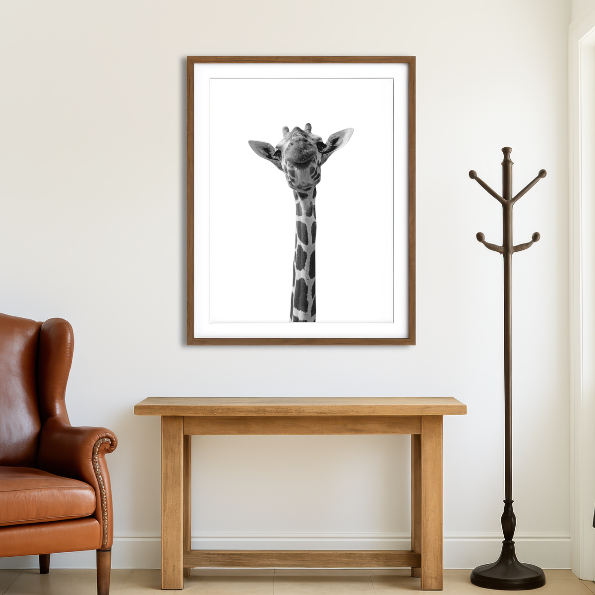 AUTO-MOCKUP ROOM | Funny Giraffe Wall Art