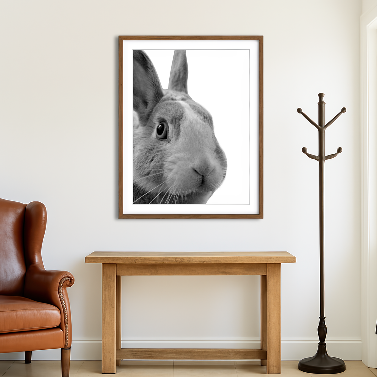 AUTO-MOCKUP ROOM | Funny Rabbit Wall Art