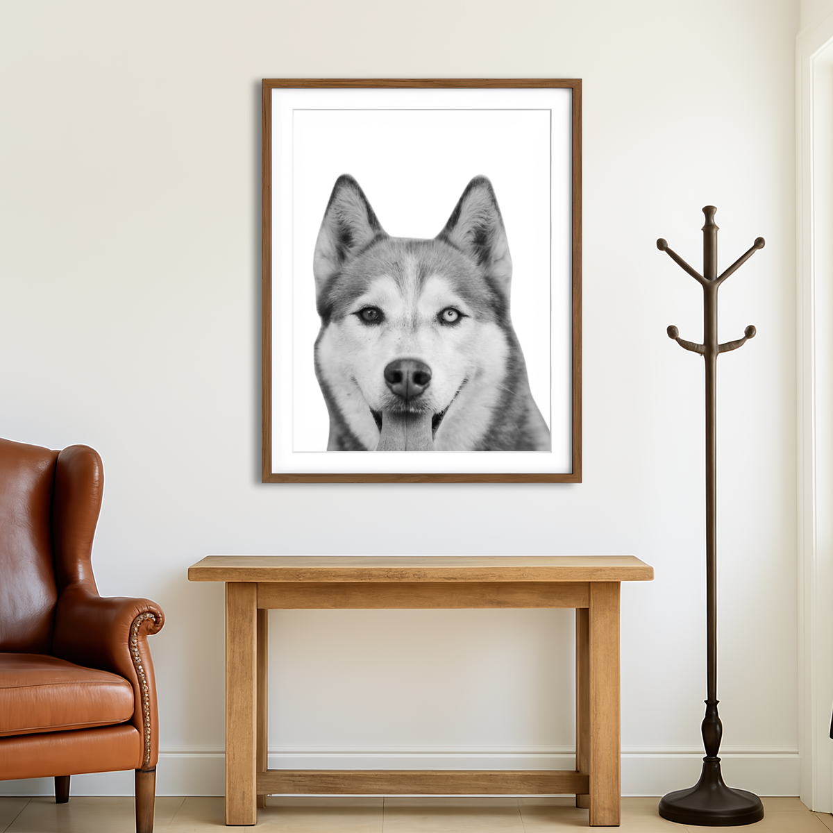 AUTO-MOCKUP ROOM | Funny Siberian Husky Wall Art