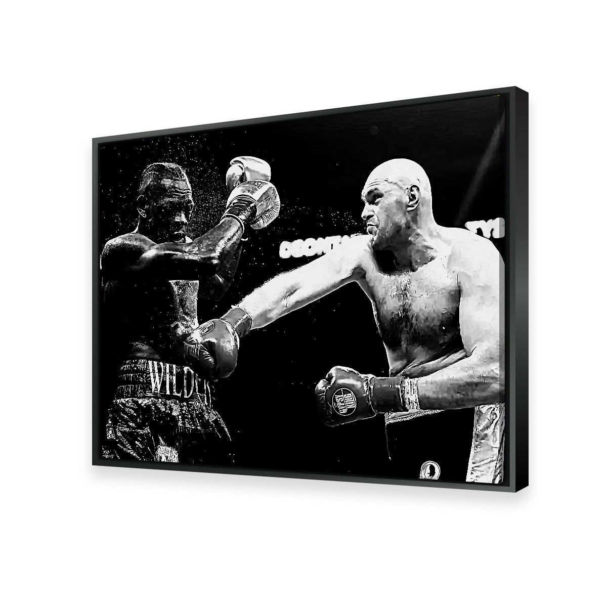 Fury Vs. Wilder Grayscale Wall Art