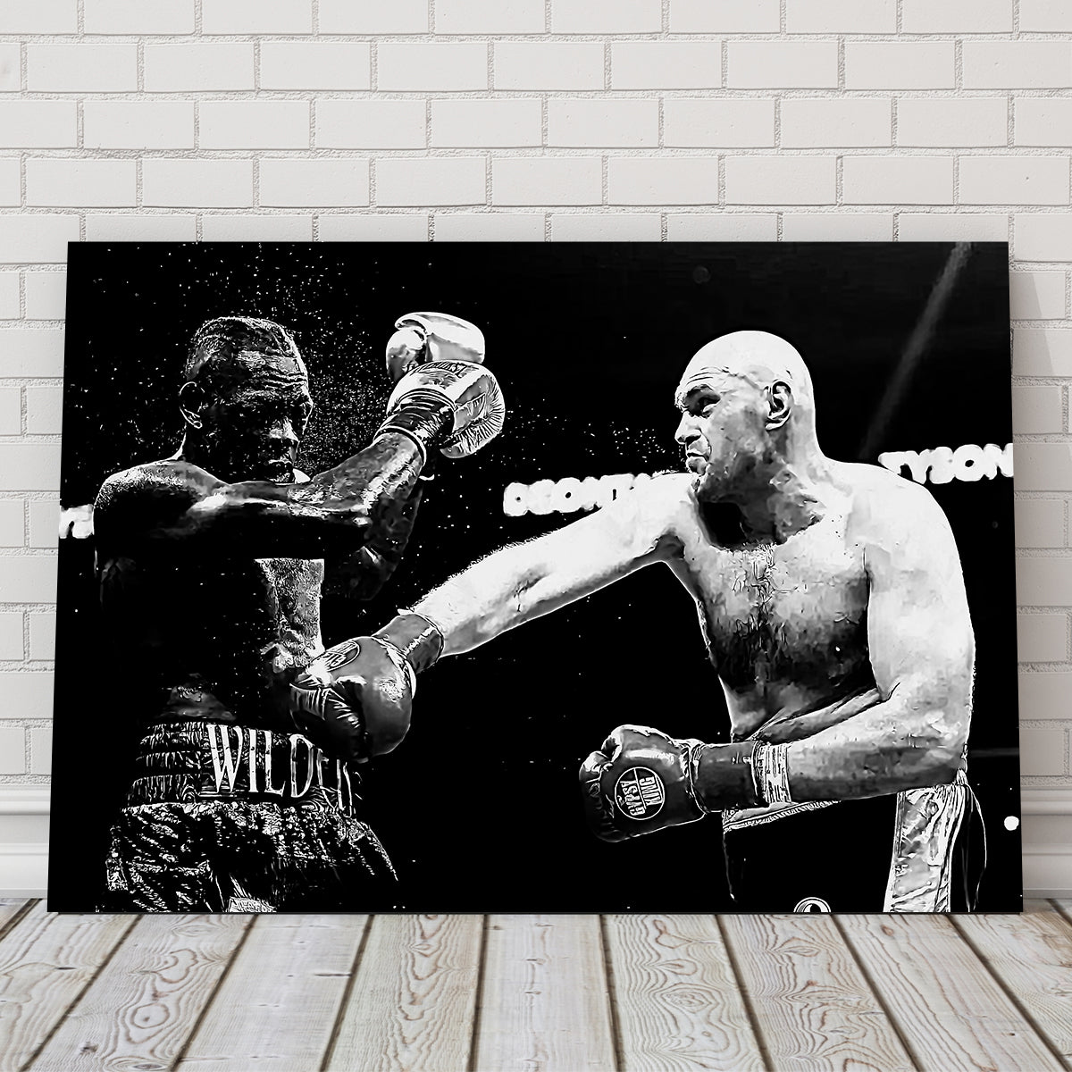 Fury Vs. Wilder Grayscale Wall Art