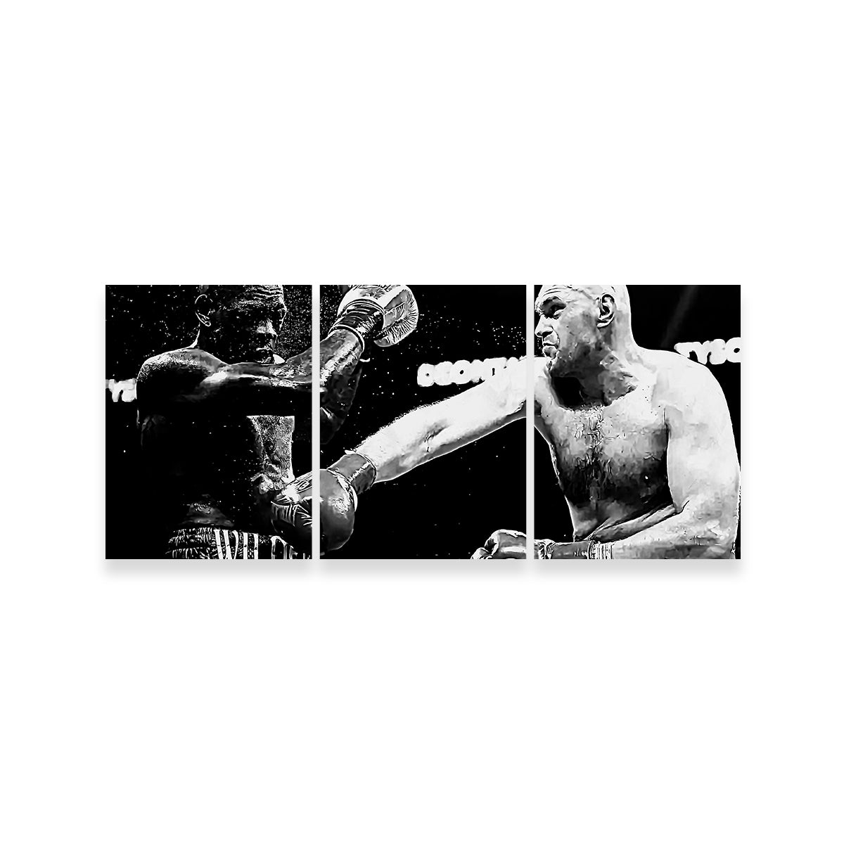 Fury Vs. Wilder Grayscale Wall Art