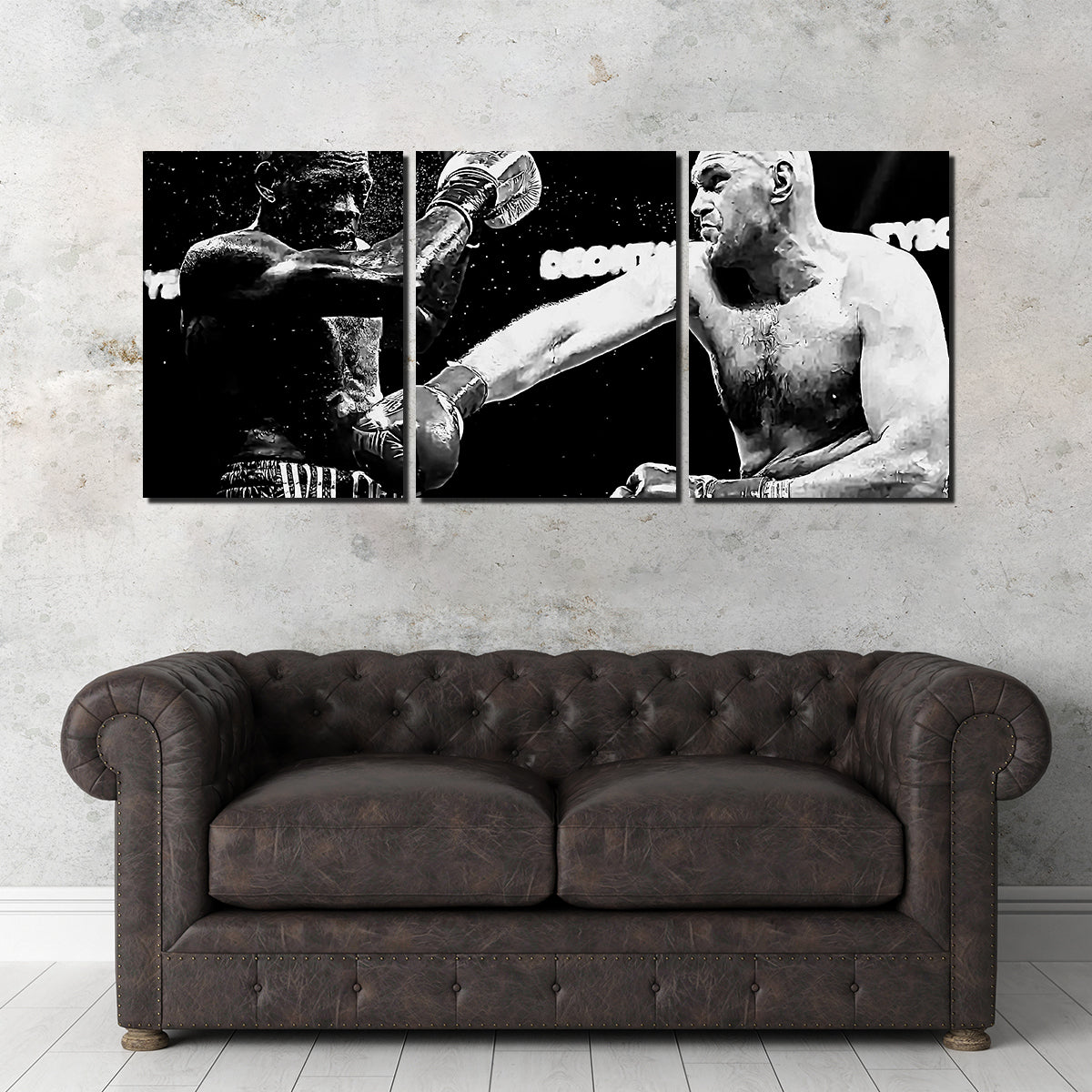Fury Vs. Wilder Grayscale Wall Art