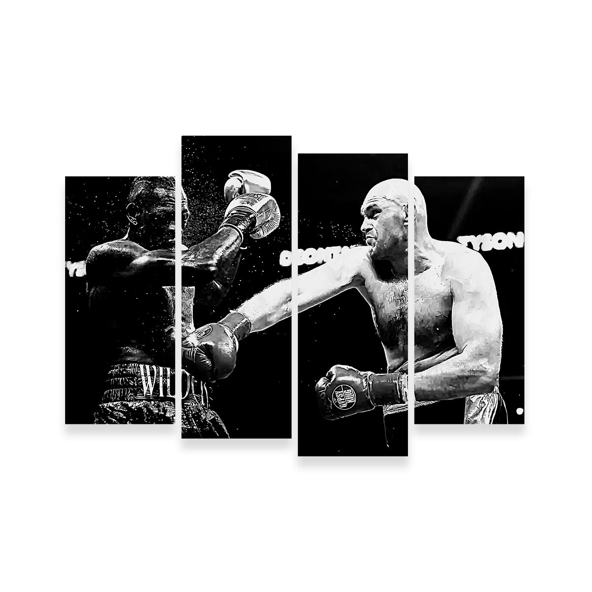 Fury Vs. Wilder Grayscale Wall Art