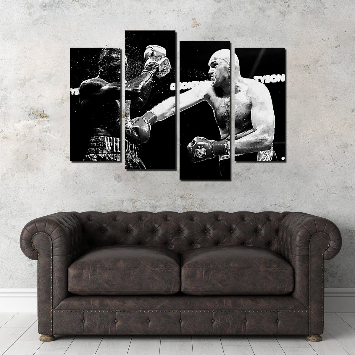 Fury Vs. Wilder Grayscale Wall Art