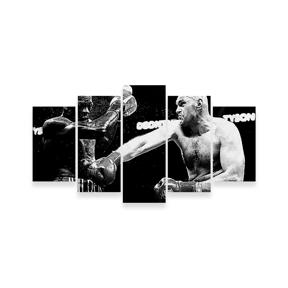 Fury Vs. Wilder Grayscale Wall Art