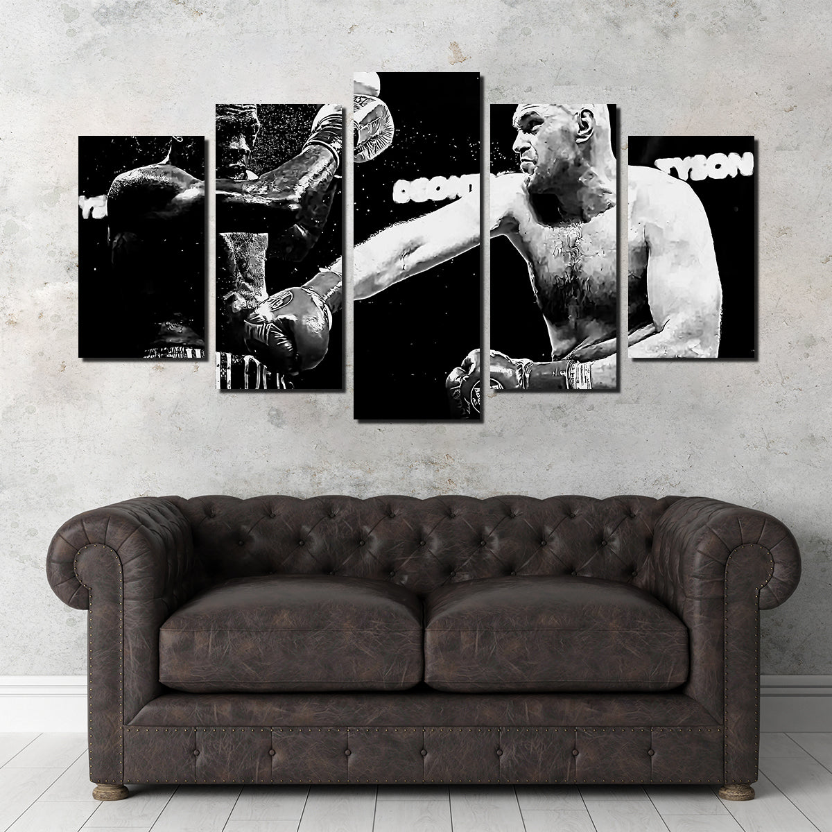 Fury Vs. Wilder Grayscale Wall Art