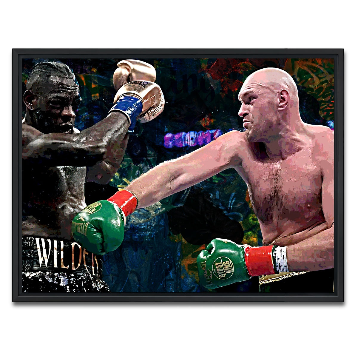 AUTO-MOCKUP WHITE | Fury Vs. Wilder | 1 Piece | Black Framed Canvas | group=4x3