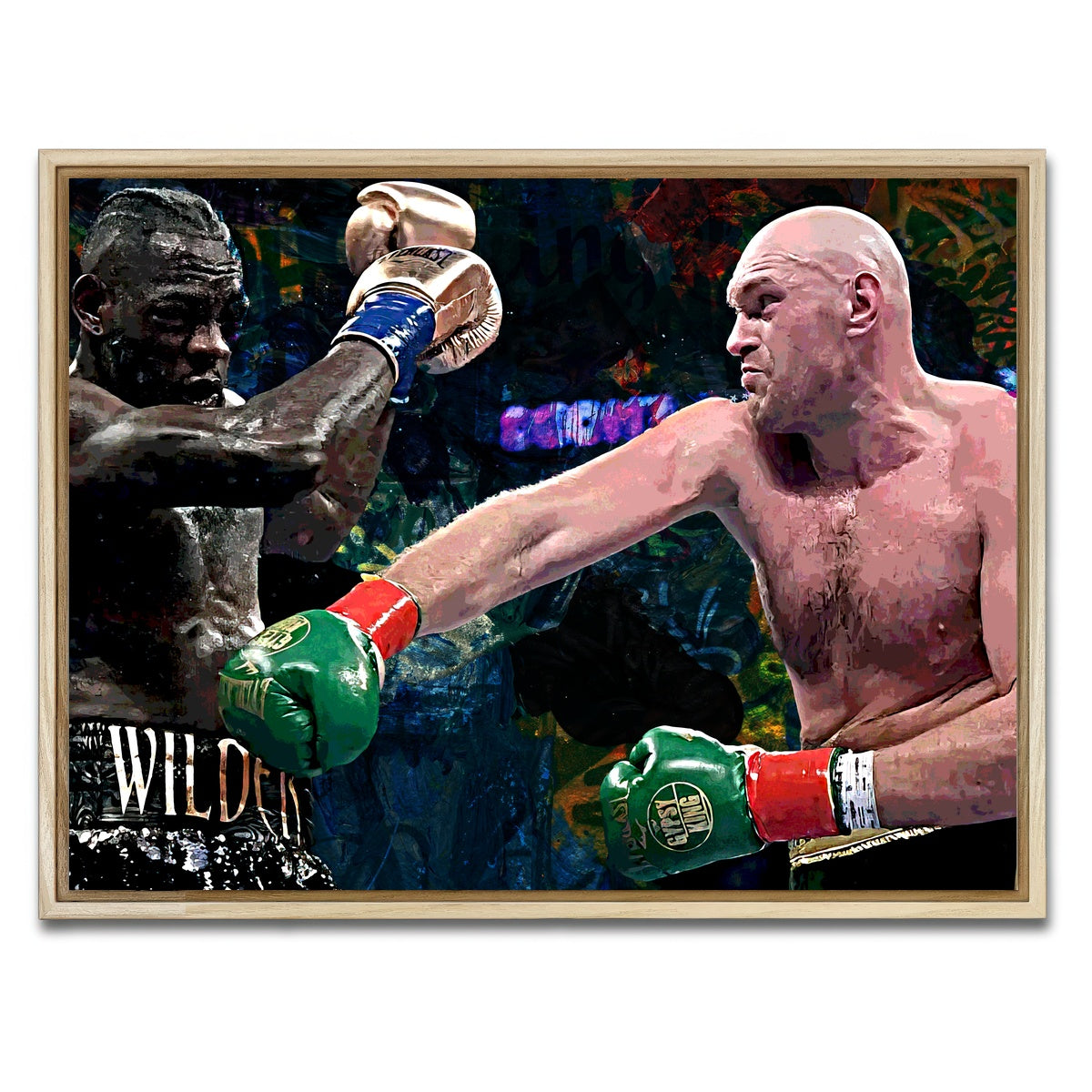 AUTO-MOCKUP WHITE | Fury Vs. Wilder | 1 Piece | Natural Framed Canvas | group=4x3