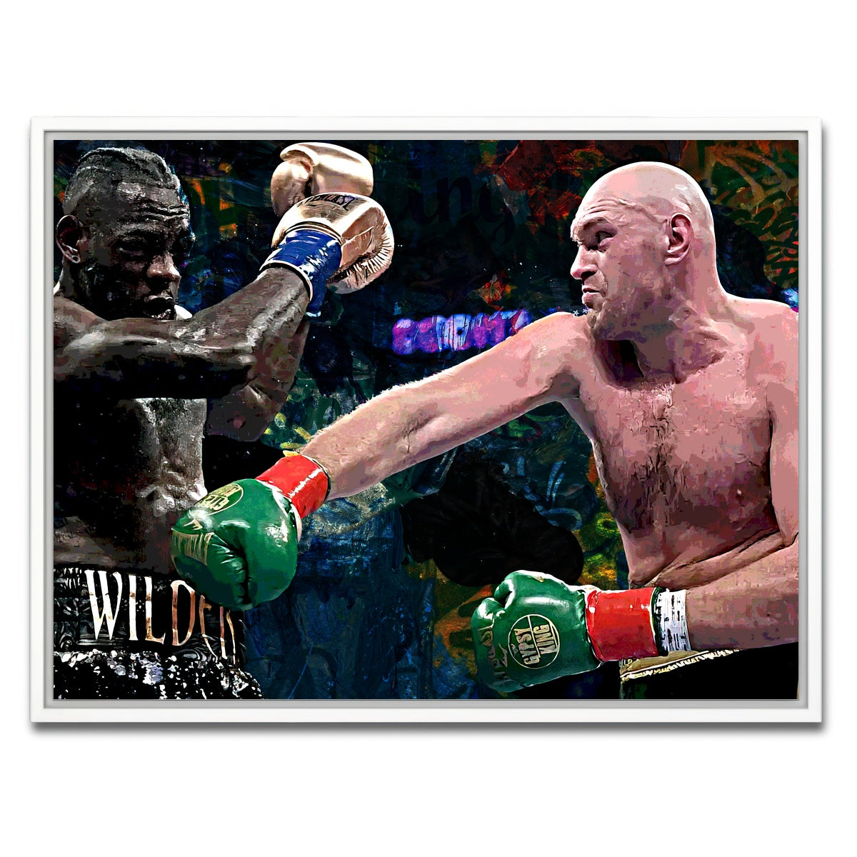 AUTO-MOCKUP WHITE | Fury Vs. Wilder | 1 Piece | White Framed Canvas | group=4x3