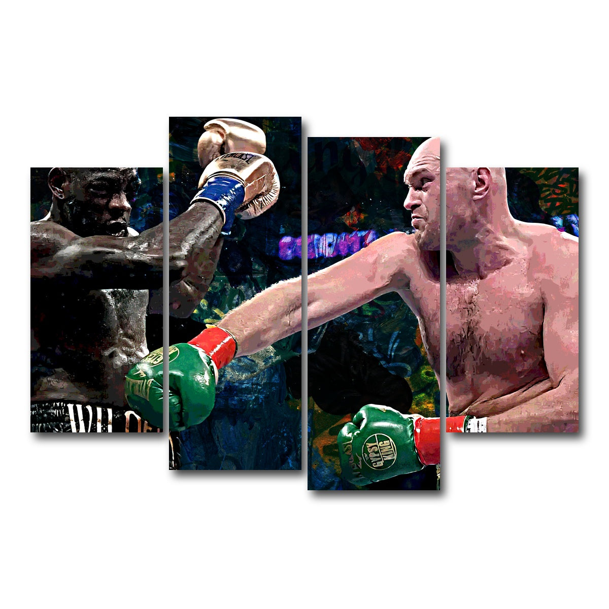 AUTO-MOCKUP WHITE | Fury Vs. Wilder | 4 Piece | Gallery Wrap Canvas | group=4_short
