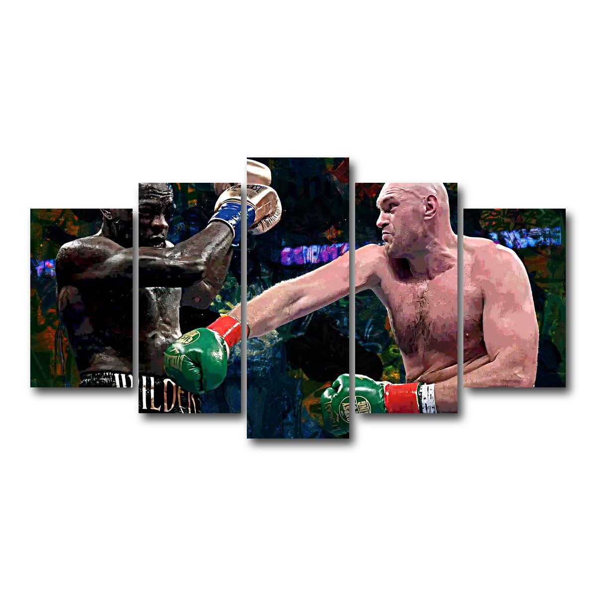 AUTO-MOCKUP WHITE | Fury Vs. Wilder | 5 Piece | Gallery Wrap Canvas | group=5_normal