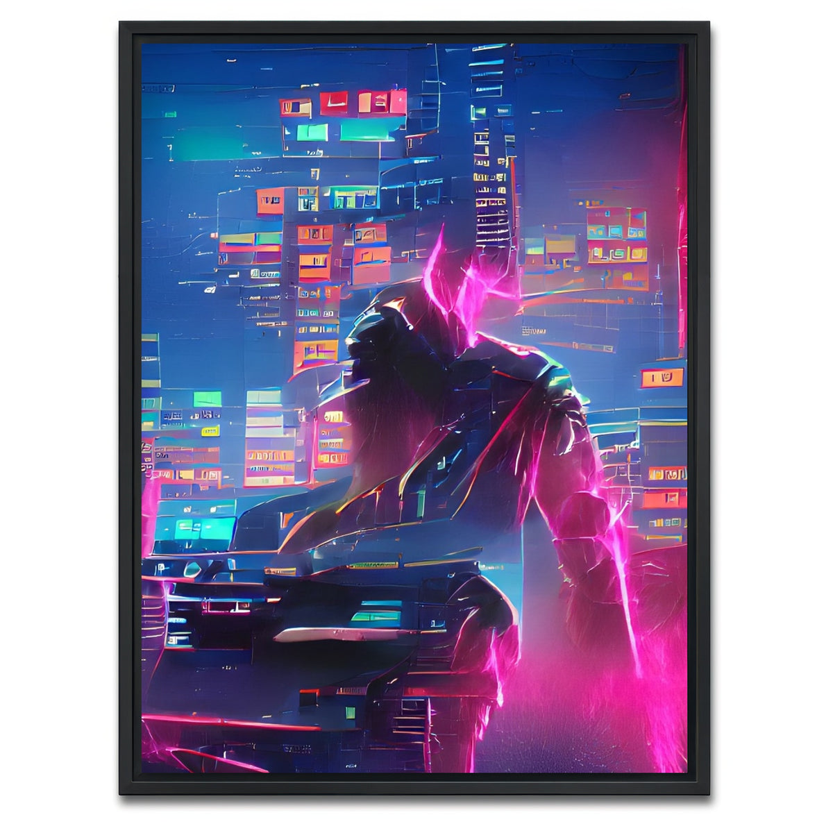 AUTO-MOCKUP WHITE | Futuristic | 1 Piece | Black Framed Canvas | group=3x4