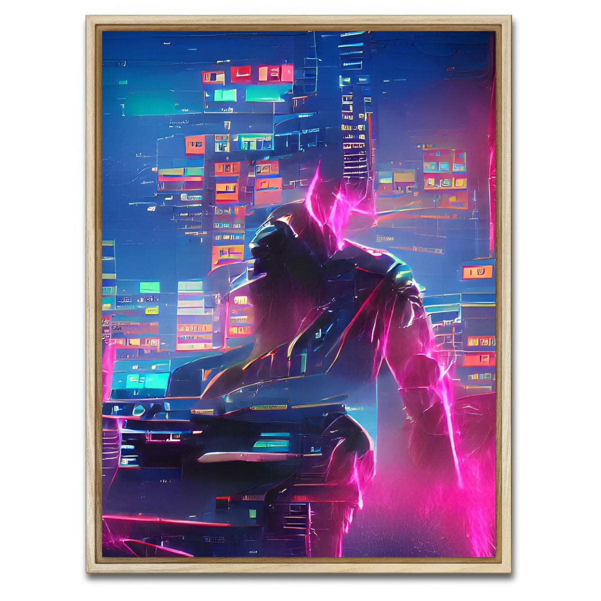 AUTO-MOCKUP WHITE | Futuristic | 1 Piece | Natural Framed Canvas | group=3x4